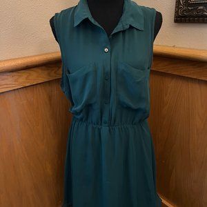 Forest Green Divided Dress with Pockets (Size 12)